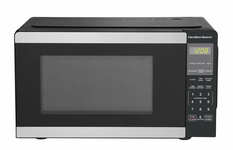 Hamilton Beach 0.9 Cu Ft Countertop Microwave – 900W Stainless Steel with Sensor Cooking & LED Display