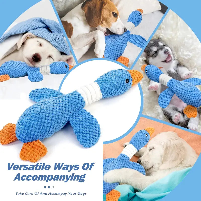 Goose Pineapple Plaid Plush Dog Toy for Small Dogs – Durable & Soft with Squeaker