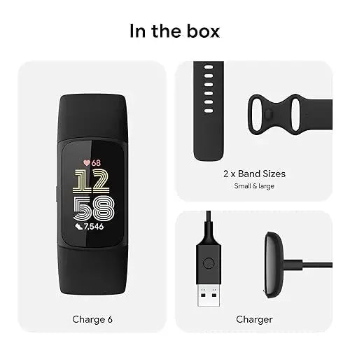 Fitbit Charge 6 Fitness Tracker – Built-in GPS, Google Wallet & Stress Management Tools