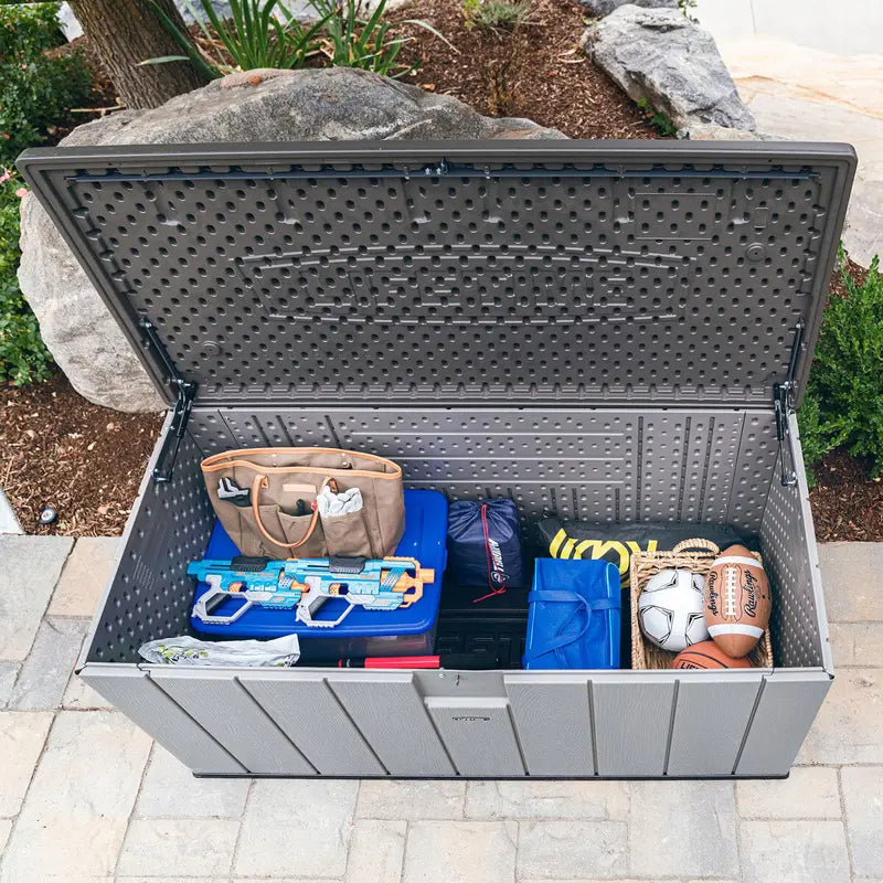 Lifetime 568-Litre Modern Deck Box – Weather-Resistant Outdoor Storage Unit (Model 60384U)