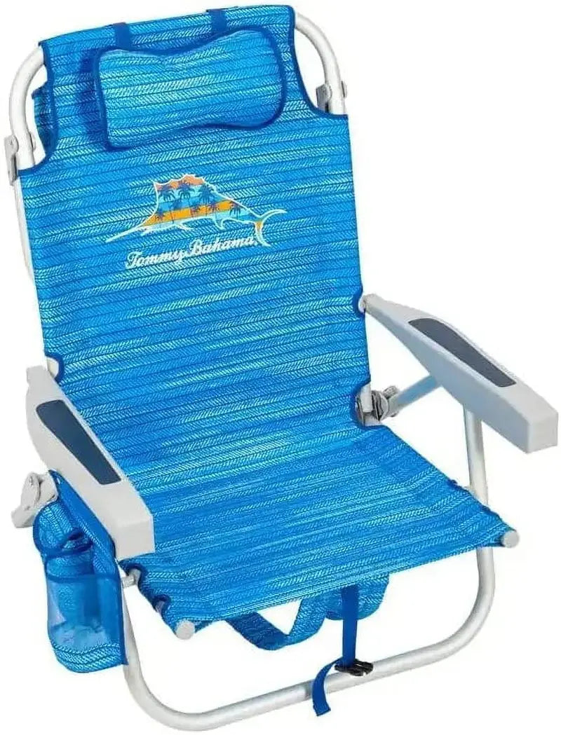 Tommy Bahama Backpack Beach Chairs (2-Pack)  Lightweight, Portable, and Adjustable Outdoor Seating in Blue