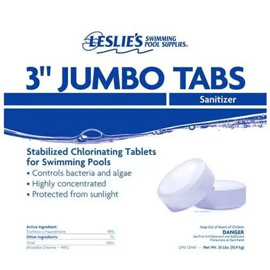 Leslie's Jumbo 3-Inch Chlorine Pool Tablets – 20-Lb Bucket for Extended Sanitization