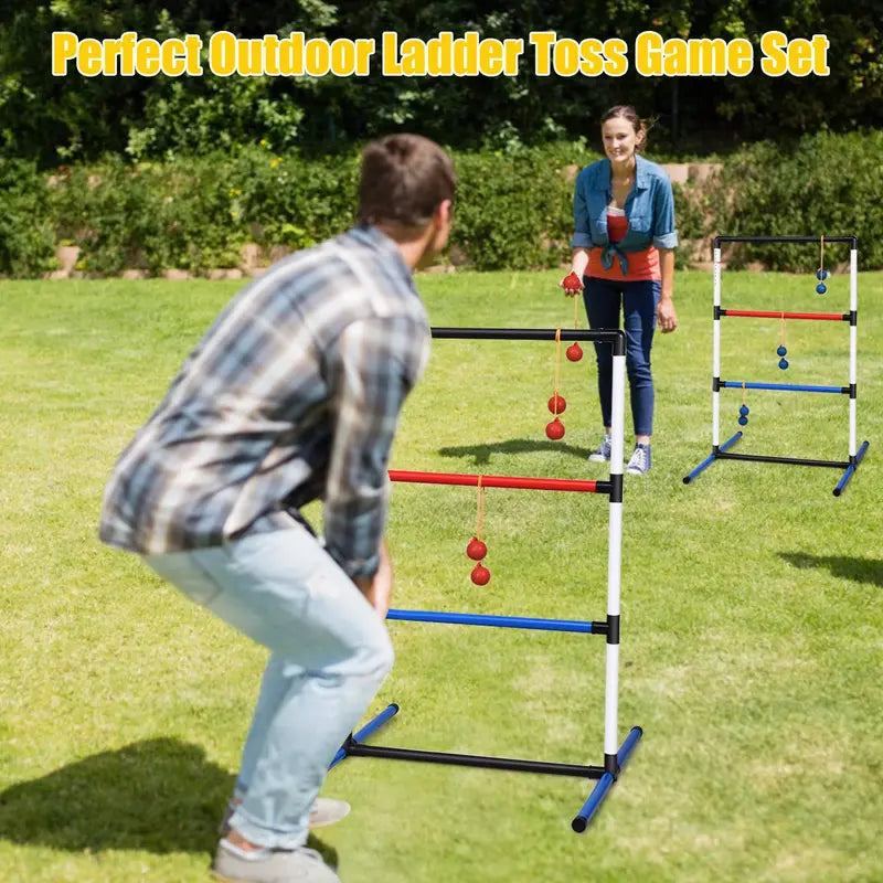 Ladder Ball Toss Game Set – Indoor/Outdoor Lawn Ladder Toss for Family Fun