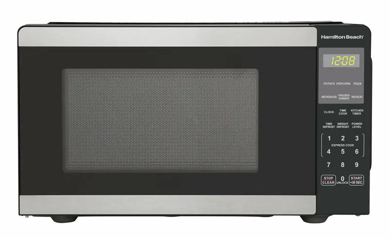 Hamilton Beach 0.9 Cu Ft Countertop Microwave – 900W Stainless Steel with Sensor Cooking & LED Display