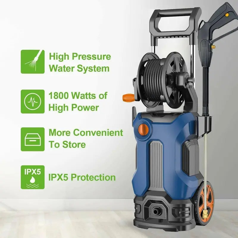 High-Performance 3800 PSI Electric Pressure Washer – 2.8 GPM, Enhanced Water Flow & Spray Power