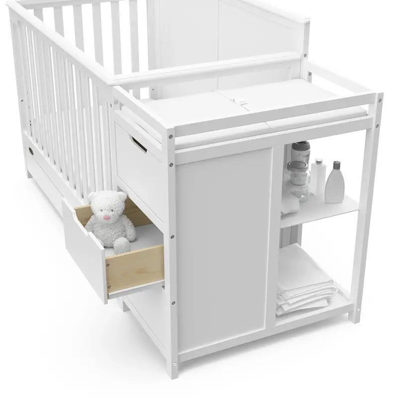 Graco Hadley 5-in-1 Convertible Crib with Integrated Changer and Storage Drawer