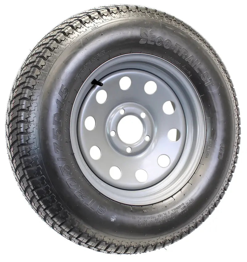 Trailer Tire and Wheel Assembly  ST205/75D15 on Silver Modular 5-Lug Rim