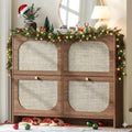 Nicetree Freestanding Arched Rattan Shoe Cabinet – Ultra-Thin Modern Design