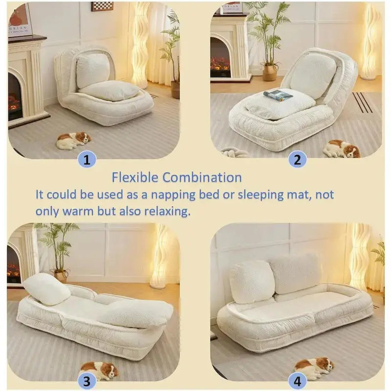Multi-Position Lazy Sofa – 5-Way Adjustable Foldable Lounge for Bedroom or Living Room