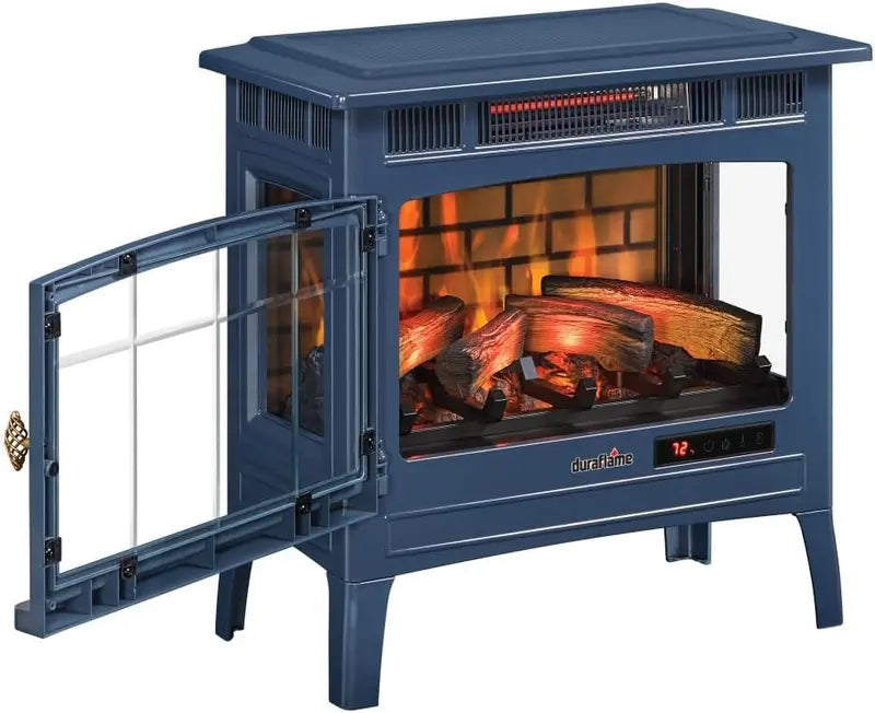 Freestanding Electric Fireplace Heater with Realistic 3D Flame Effect – Covers Up to 1,000 Sq. Ft