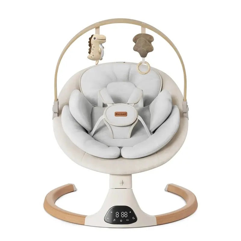 Monamii Bluetooth Infant Swing – 5-Speed Rocking Cradle with Wireless Remote & Built-in Speaker
