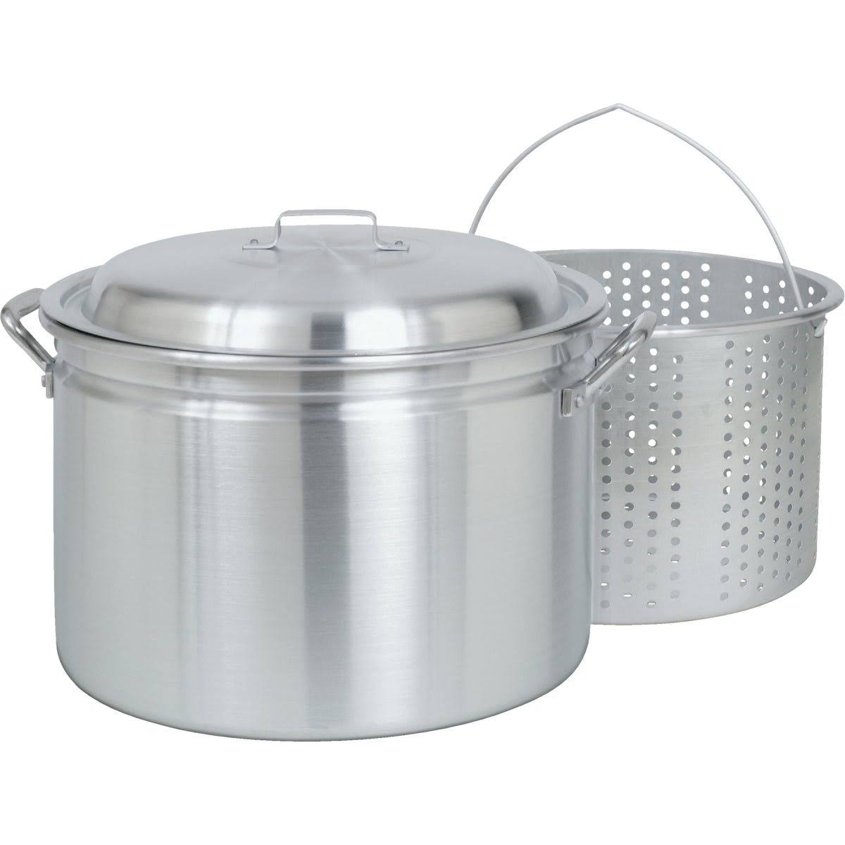 Bayou Classic 34-qt Aluminum Stockpot with Lid and Basket