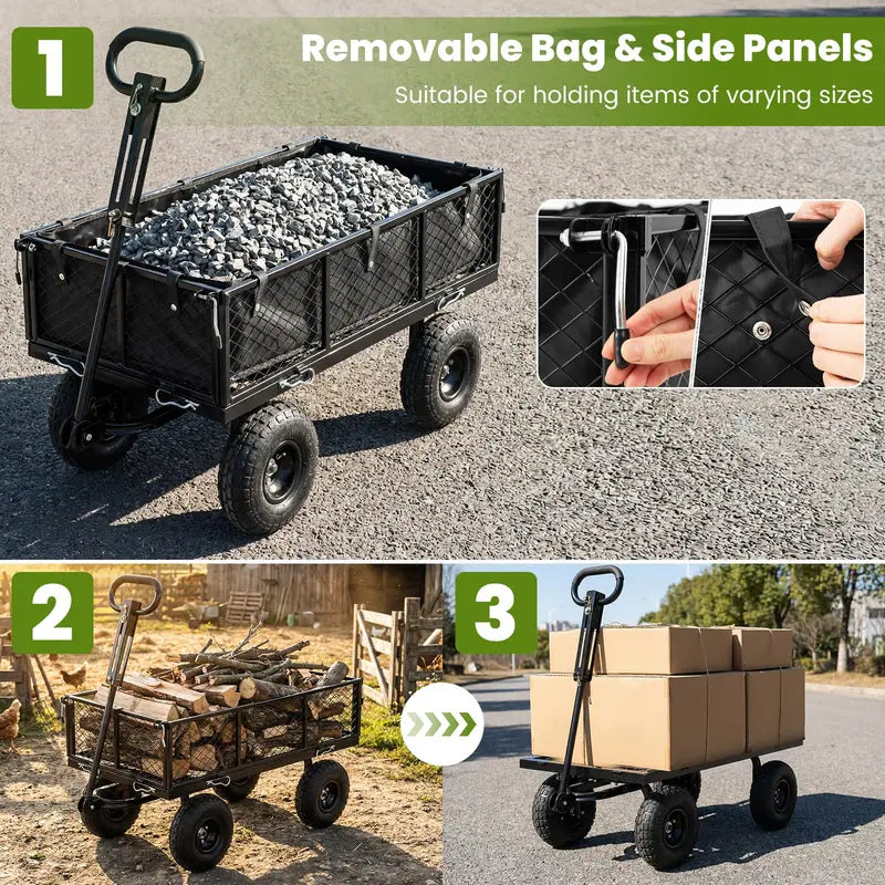 Heavy-Duty 880-Pound Capacity Garden Utility Cart
