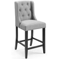 MODWAY Baronet 26.5 Light Gray Tufted Button Upholstered Fabric Counter Stool EEI-3739-LGR