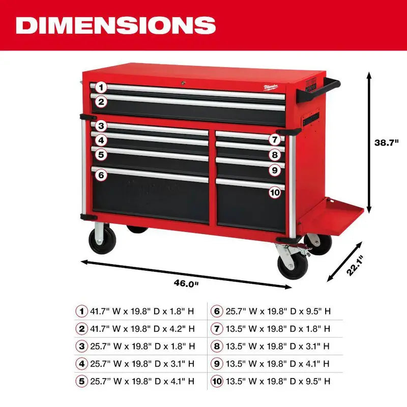 MW 46-Inch High-Capacity 18-Drawer Tool Chest and Cabinet Combo (Model 48-22-8546)
