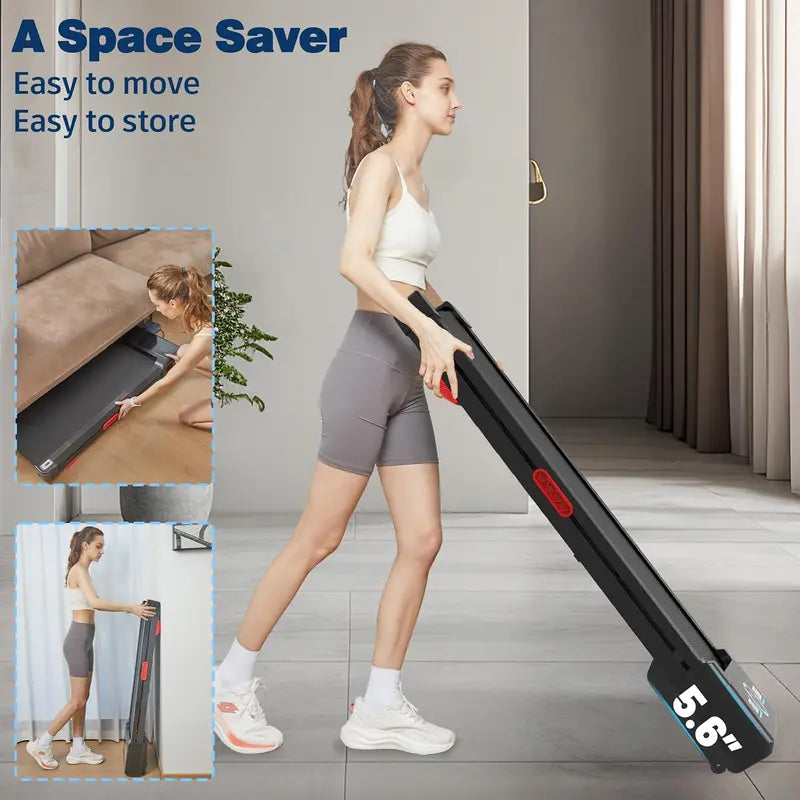 Smart Walking Pad Treadmill – 12% Auto-Incline, 450 lb Capacity, RGB LED Display & Bluetooth Speaker Integration