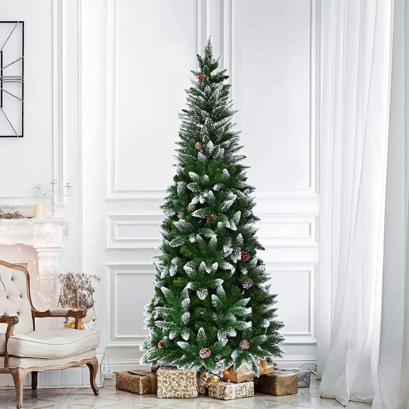 Slender Pencil-Style Artificial Christmas Tree  Available in 5ft, 6ft, and 7.5ft Heights