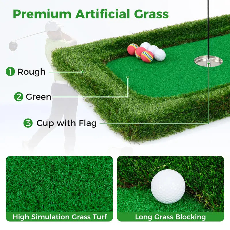 Large Rectangular Floating Golf Mat – Pool Chipping Green with Hitting Area, No Balls Included (37.5″ x 25.5″)