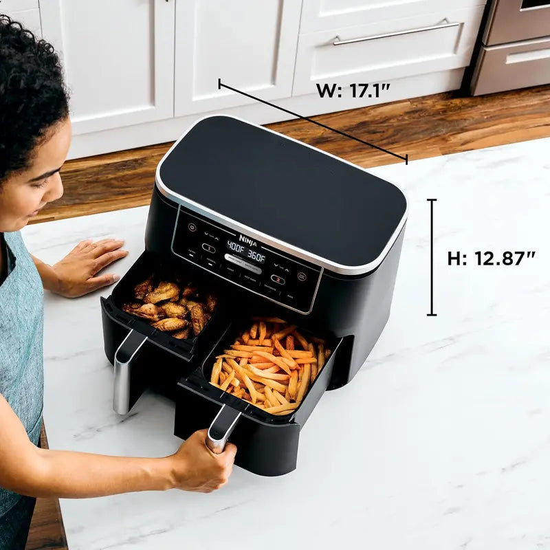 Ninja Foodi DualZone Smart XL Air Fryer – 10-Quart 6-in-1 with Two 5-Quart Baskets, Smart Cook Thermometer, and Match Cook