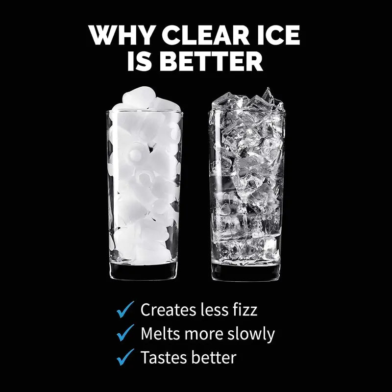 NewAir Stainless Steel Clear Ice Maker – 40 lbs/Day Portable Countertop Unit