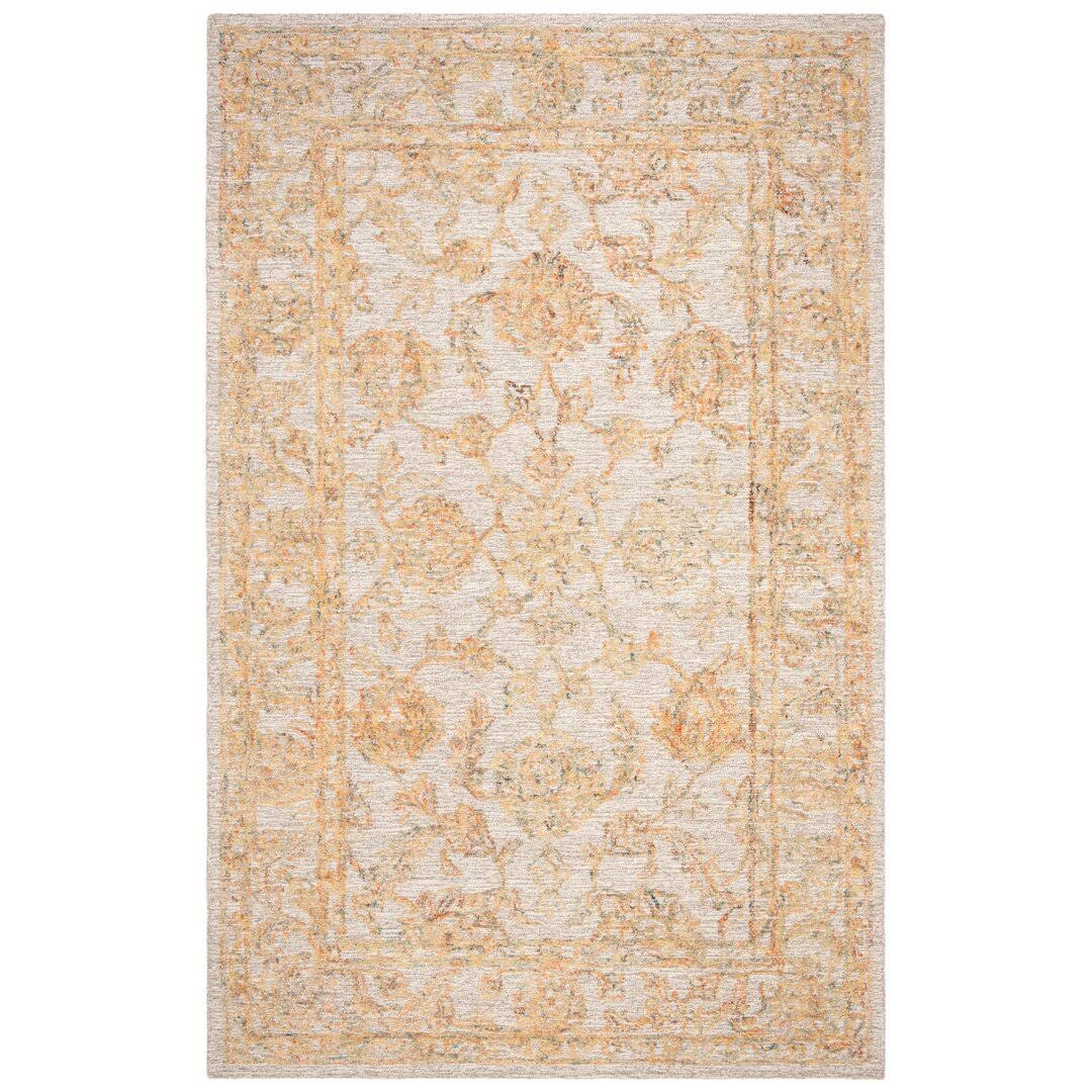 Swarey Oriental Handmade Tufted Wool Beige/Gold Area Rug Bungalow Rose Rug Size: Rectangle 5' x 8'