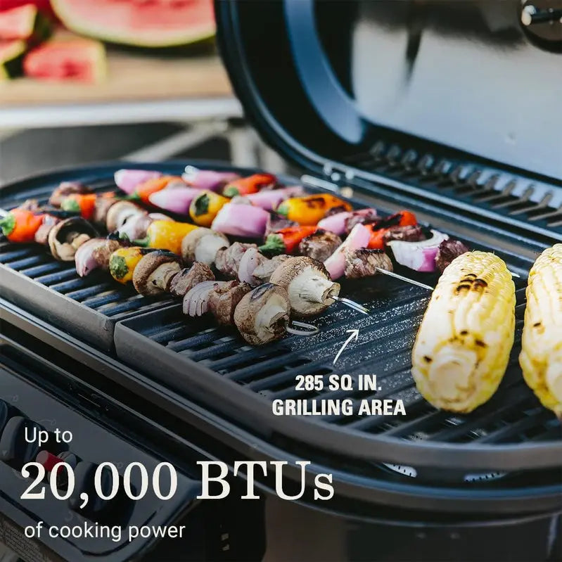 RoadTrip Portable Propane Grill  3-Burner Stand-Up Grill with InstaStart Ignition