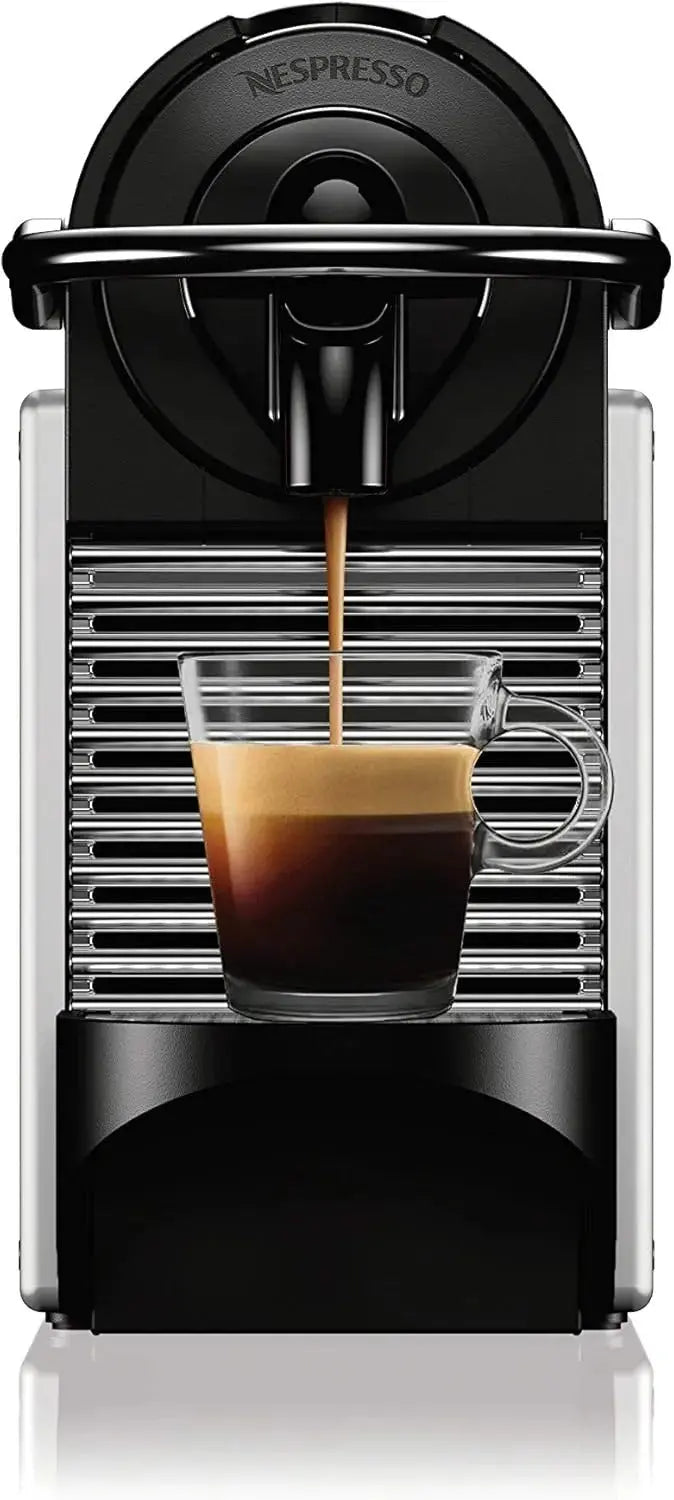 Nespresso Pixie Espresso Machine by De'Longhi – Compact 19-Bar Aluminum Coffee Maker, Silver, 1100 ml Water Tank