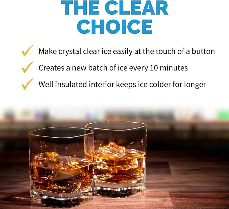 NewAir Stainless Steel Clear Ice Maker – 40 lbs/Day Portable Countertop Unit