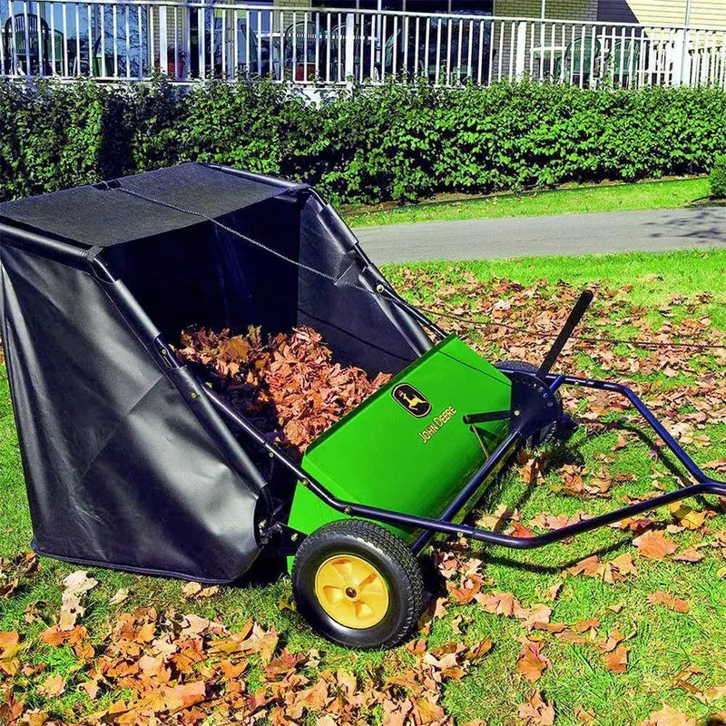 John Deere 42-Inch Tow-Behind Lawn Sweeper – 24 cu. ft. Capacity, Height-Adjustable Brushes