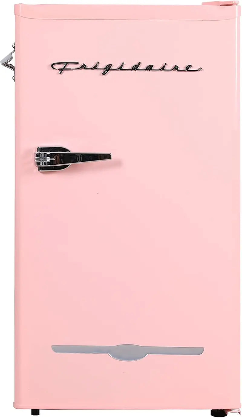 Frigidaire Retro 3.2 Cu. Ft. Pink Coral Bar Fridge with Side Bottle Opener – Compact & Stylish