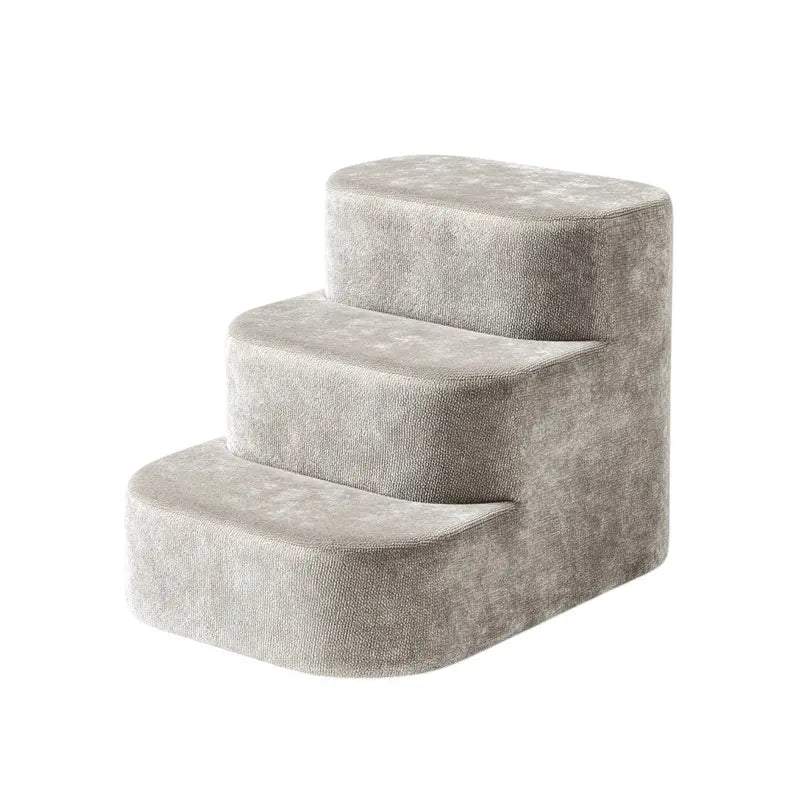Skvonm Orthopedic 3-Step Foam Pet Stair System with Curved Design