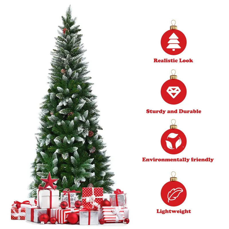 Slender Pencil-Style Artificial Christmas Tree  Available in 5ft, 6ft, and 7.5ft Heights