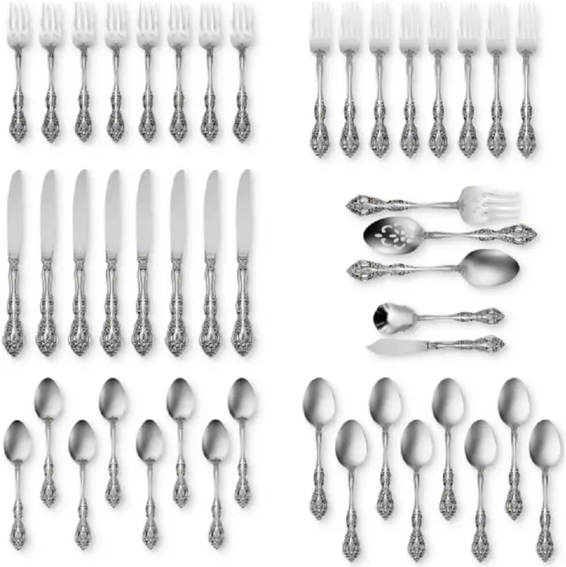 Michelangelo 45-Piece 18/10 Stainless Steel Flatware Set, Service for 8