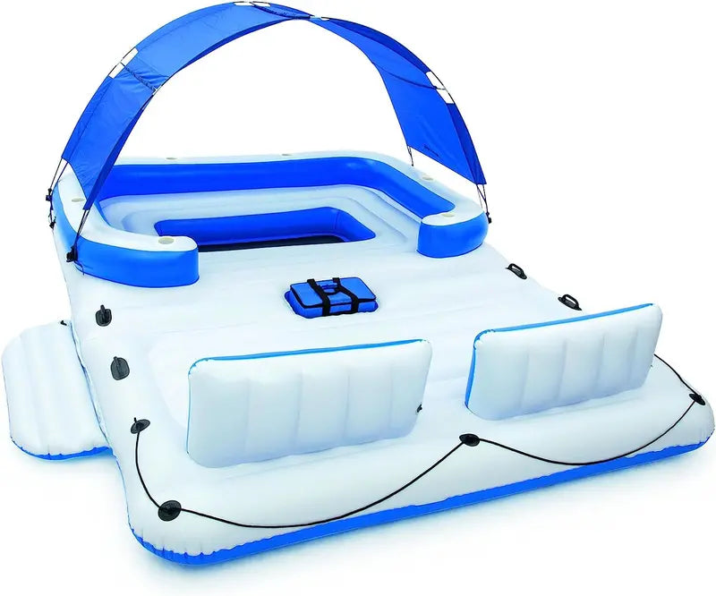 Tropical Breeze Inflatable Raft  Comfortable Floating Lounge for Pools and Lakes