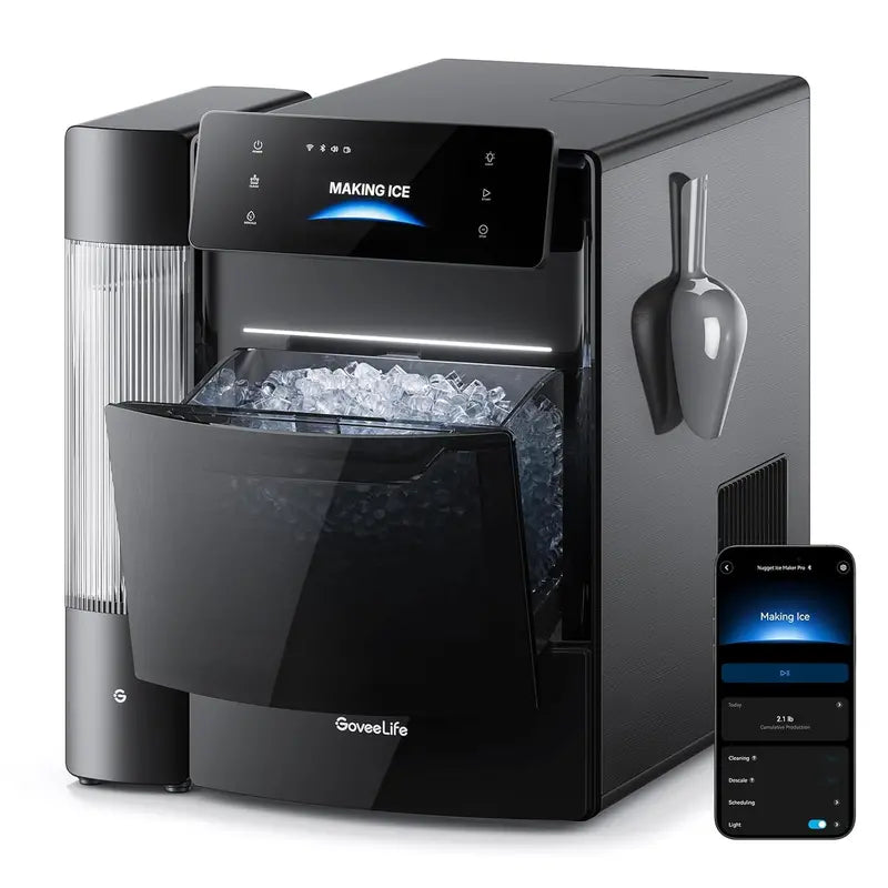 GoveeLife Smart Nugget Ice Maker Pro – 60 lbs/Day, 6-Minute First Ice, AI NoiseGuard & App Control