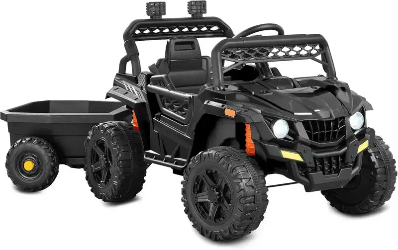 Kids' Black Electric UTV Ride-On Vehicle with Realistic Design and Safe Speed Control