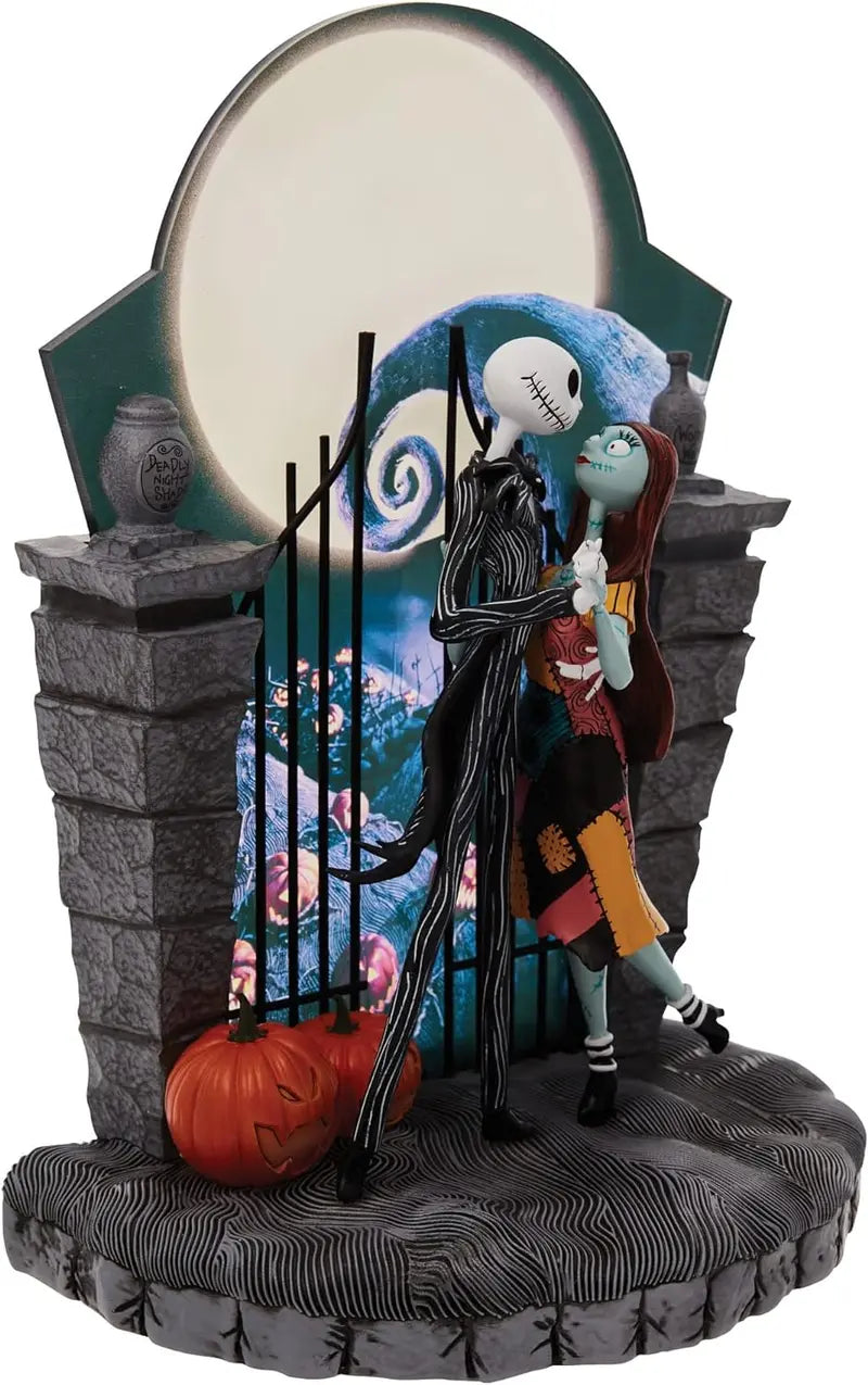 Nightmare Before Christmas Jack and Sally Dancing Light Sculpture – 9-Inch Animated Statue