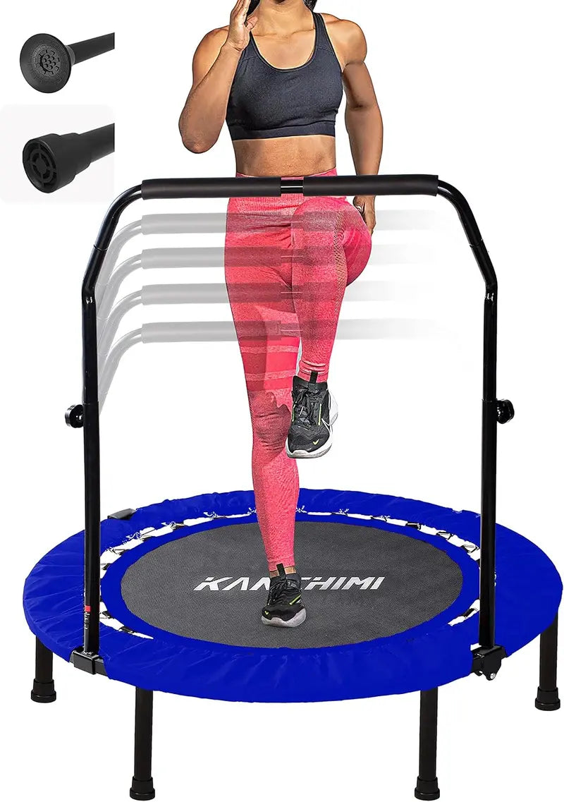Kanchimi Foldable Mini Rebounder Trampoline – 40″ or 48″ Indoor Exercise Trampoline with Handle & 330 lb Weight Capacity