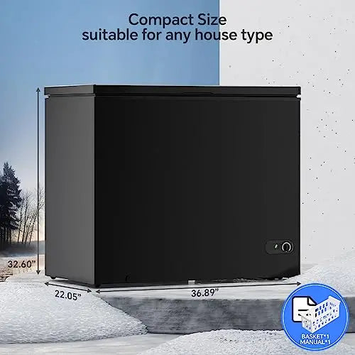 Kismile 7.0 Cubic Feet Chest Freezer with Removable Basket Free Standing