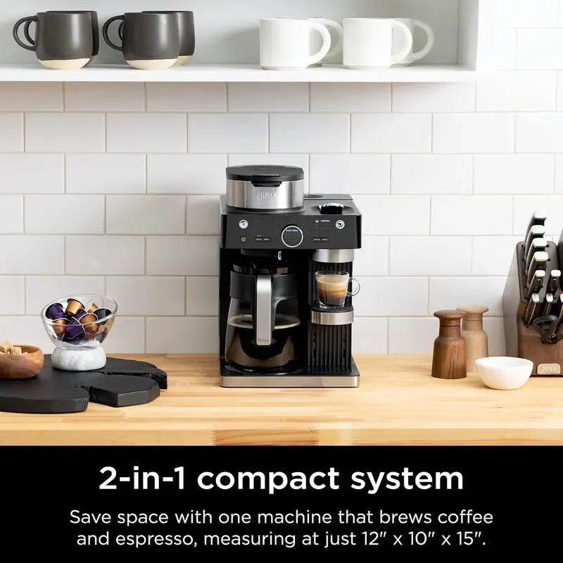 Ninja Espresso & Coffee Maker – 3 Brew Styles, Single-Serve & Barista-Style System