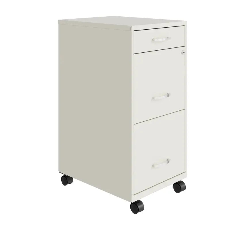 Space Solutions 18 Deep 3-Drawer Steel File Cabinet  Locking Metal Storage Unit