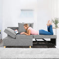 SEJOV 4-in-1 Convertible Sofa Bed with Adjustable Backrest & Linen Fabric for Small Spaces