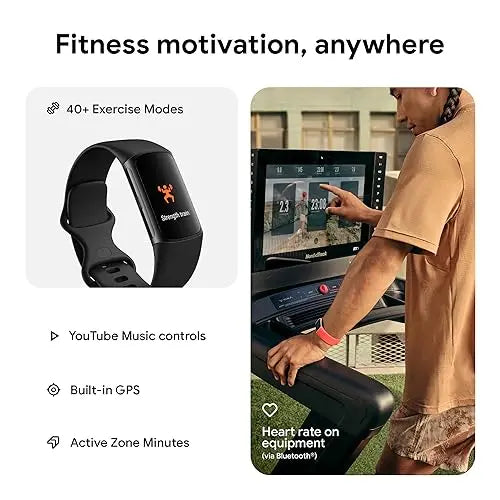 Fitbit Charge 6 Fitness Tracker – Built-in GPS, Google Wallet & Stress Management Tools