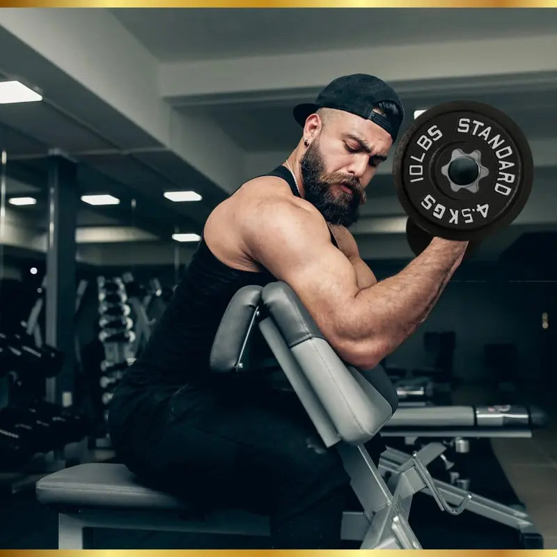 Iron Crush 45LB Olympic Weight Plates – Cast Iron, Hammertone Finish, Easy Grip, 2 Pack