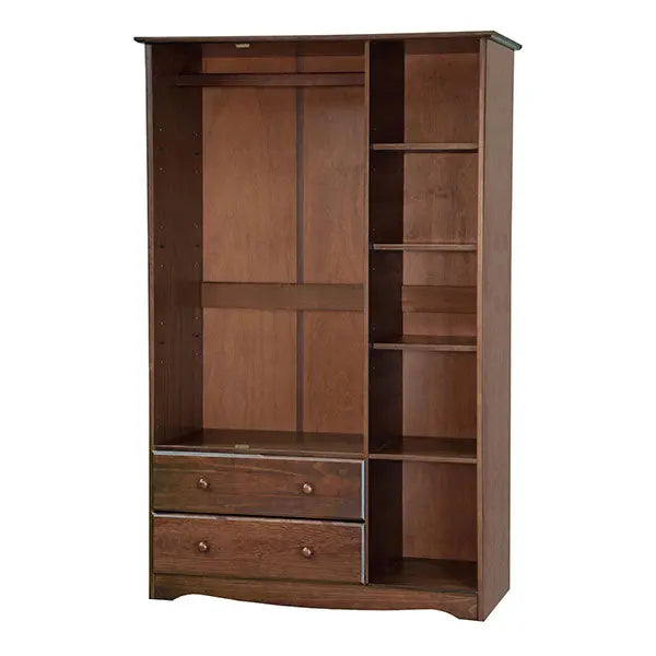 Solid Wood Grand Armoire in Mocha Finish  Full-Size Wardrobe
