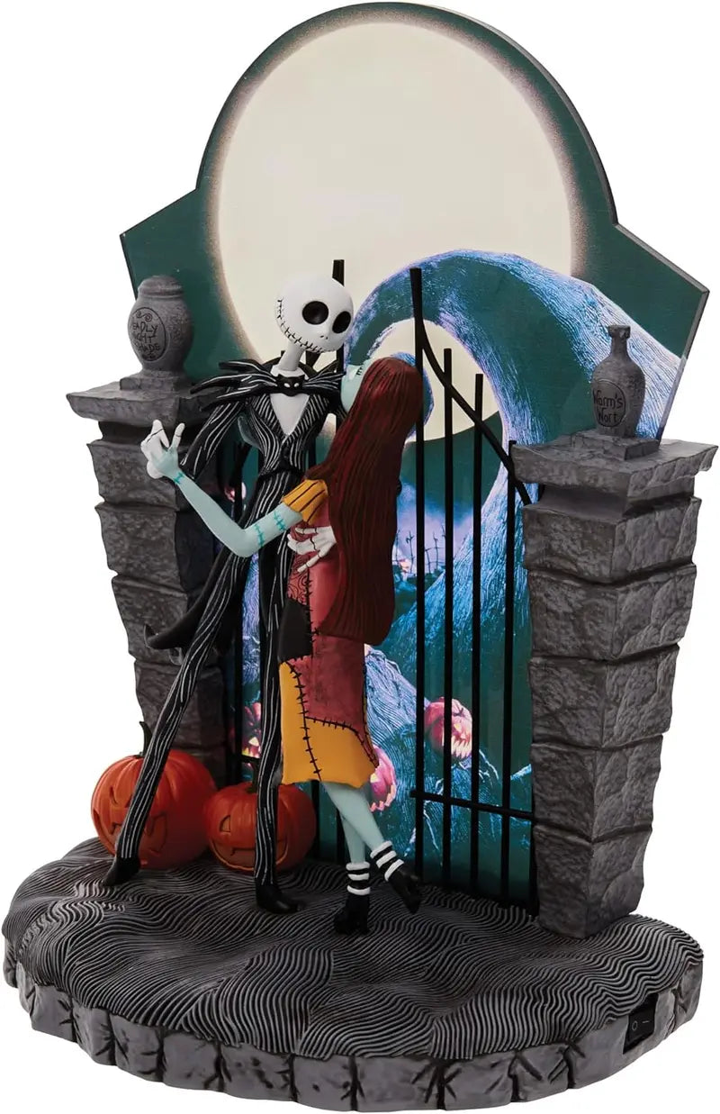 Nightmare Before Christmas Jack and Sally Dancing Light Sculpture – 9-Inch Animated Statue
