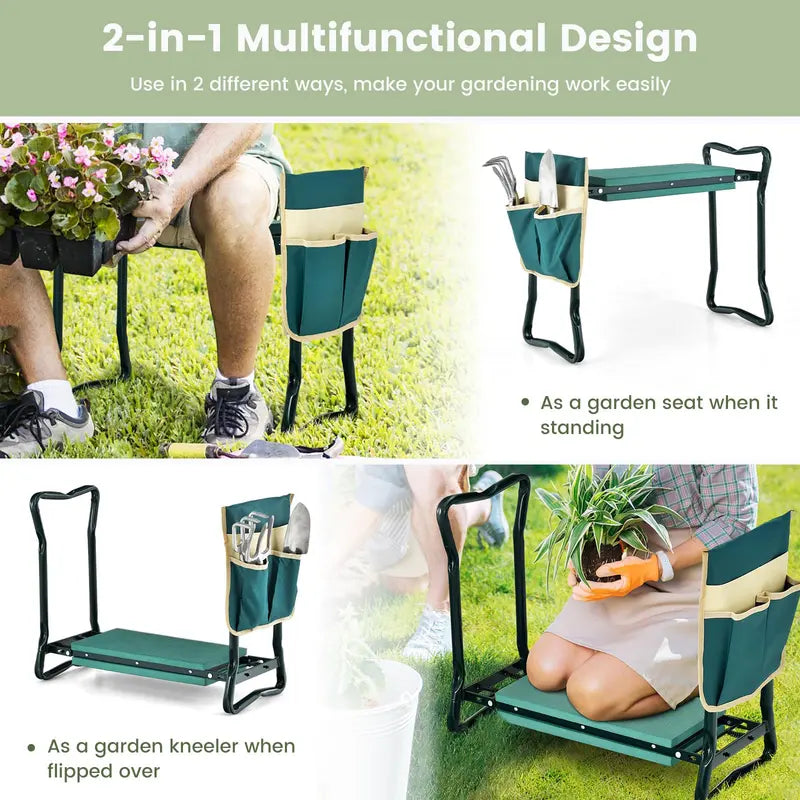 Heavy-Duty Folding Kneeler Bench – Gardening Pad with Cushioned Support