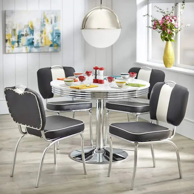 Simple Living Raleigh Retro Dining Set  5-Piece Modern Farmhouse Table and Chairs