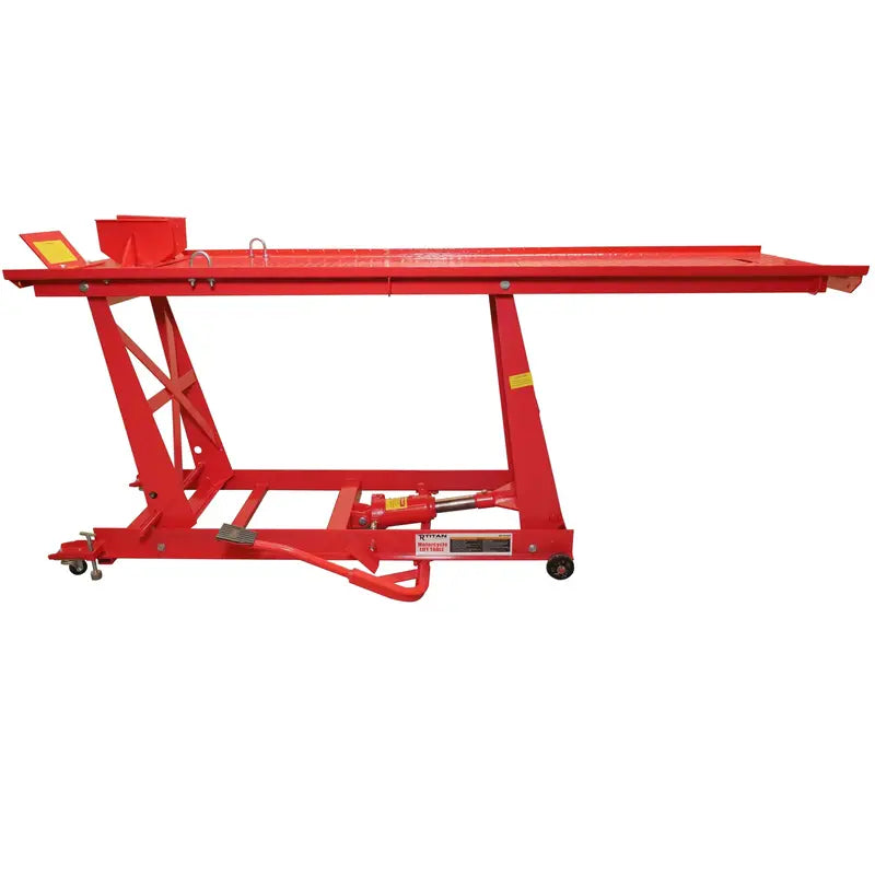 Hydraulic Motorcycle Lift Table – 1000 lb Capacity, Extra-Long Platform, Heavy-Duty Steel Frame