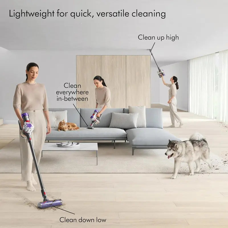 Dyson V8 Cordless Vacuum Cleaner – Lightweight Bagless Stick Vacuum with Suction Power